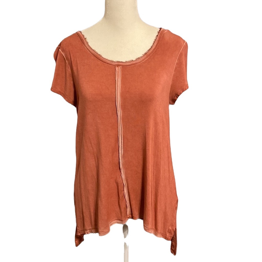 MAX JEANS Rustic raw hem t-shirt